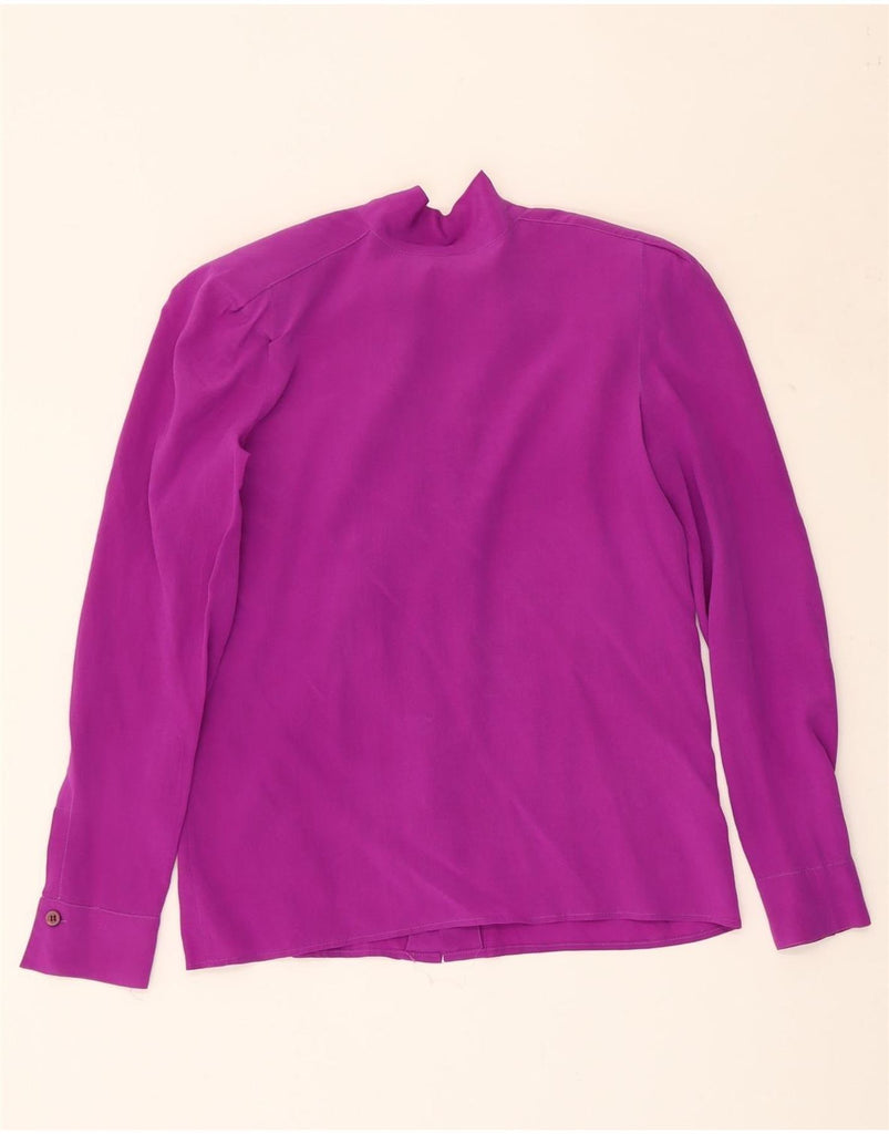 SPORTMAX Womens Front Tie Shirt Blouse UK 12 Medium Purple Vintage Sportmax and Second-Hand Sportmax from Messina Hembry 