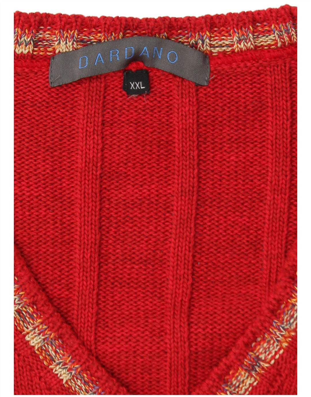 Dardano - Jersey con cuello en V para hombre, talla 2XL, lana roja
