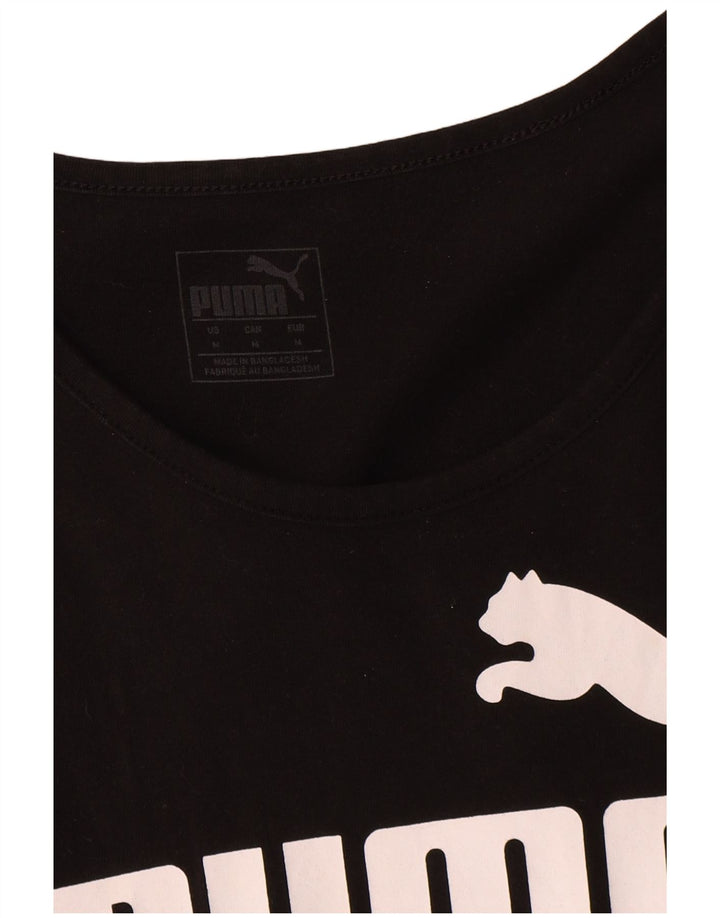 Puma Hombre Gráfico Chaleco Superior Medio Algodón Negro