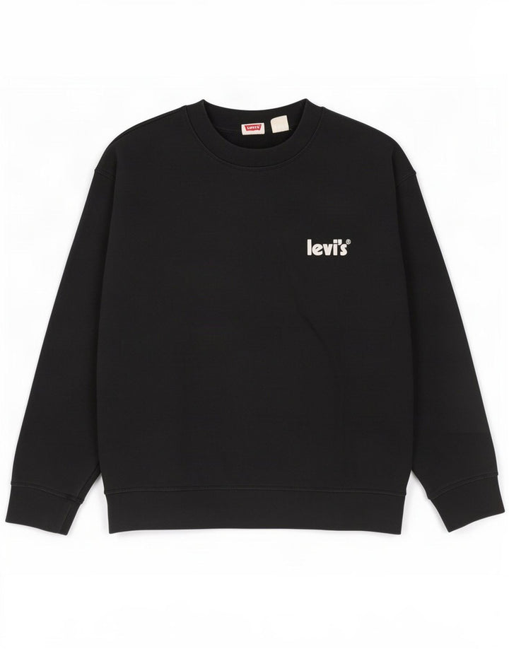 Levi's Hombre Sudadera Jumper Grande Algodón Negro