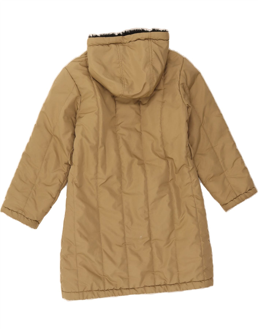 THINK PINK Womens Hooded Padded Coat UK 10 Small  Beige Polyester Vintage Think Pink and Second-Hand Think Pink from Messina Hembry 
