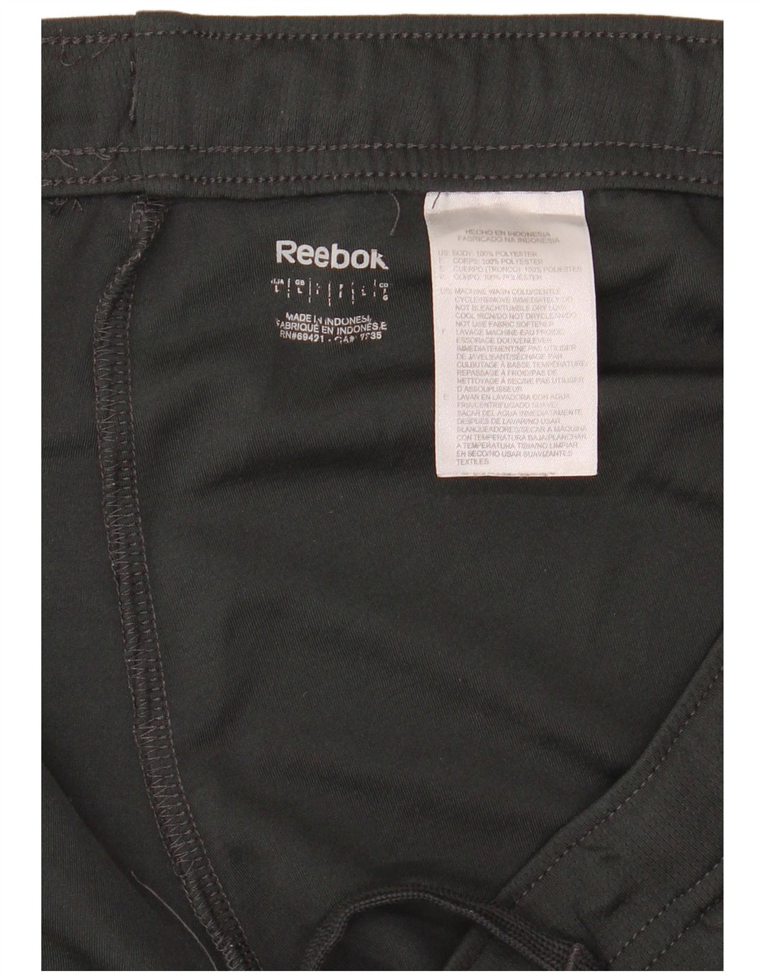 REEBOK Pantalones cortos deportivos para hombre Grande Poliéster negro