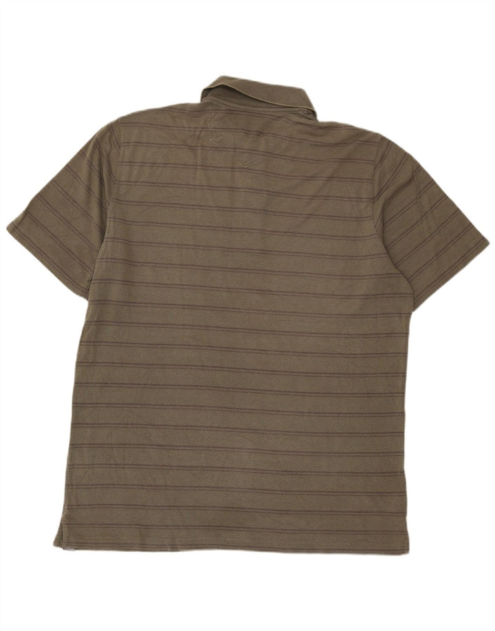 Eddie Bauer Polo Alto De Corte Regular Para Hombre Algodón A Rayas Caqui Grande