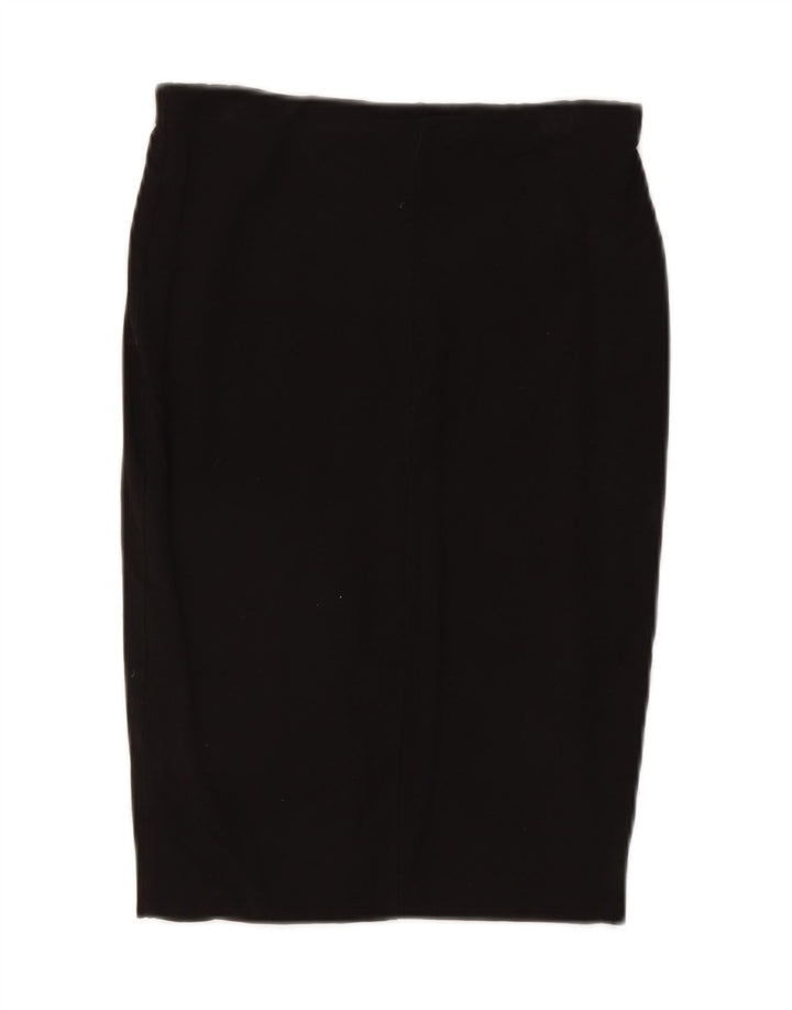 Zara Mujer Falda Lápiz Mediana W28 Algodón Negro