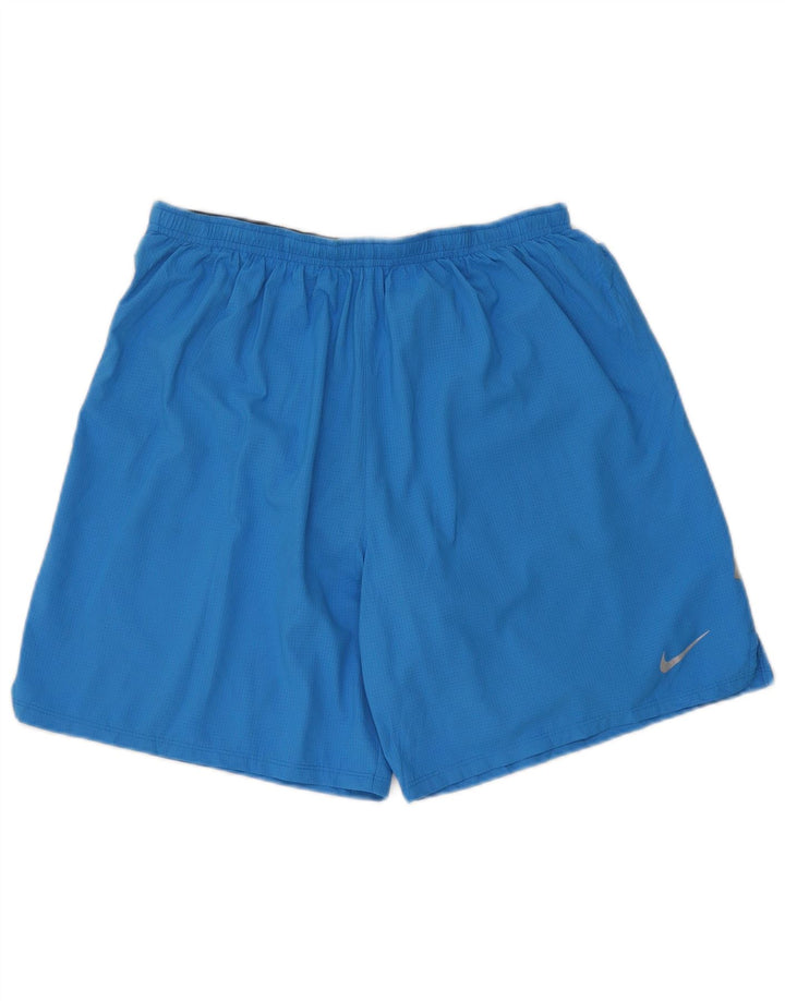 Nike - Pantalones cortos deportivos Dri Fit para hombre, poliéster azul grande