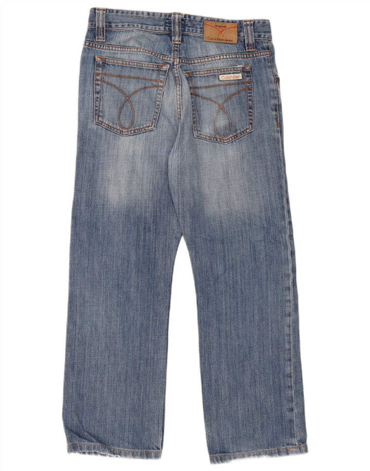 Calvin Klein Vaqueros Cortos Desgastados para Mujer W30 L26 Algodón Azul