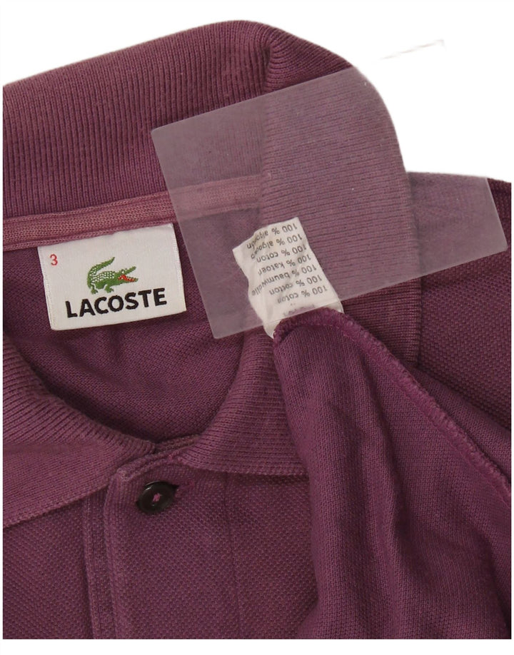 Lacoste Polo para hombre talla 3 pequeño algodón morado