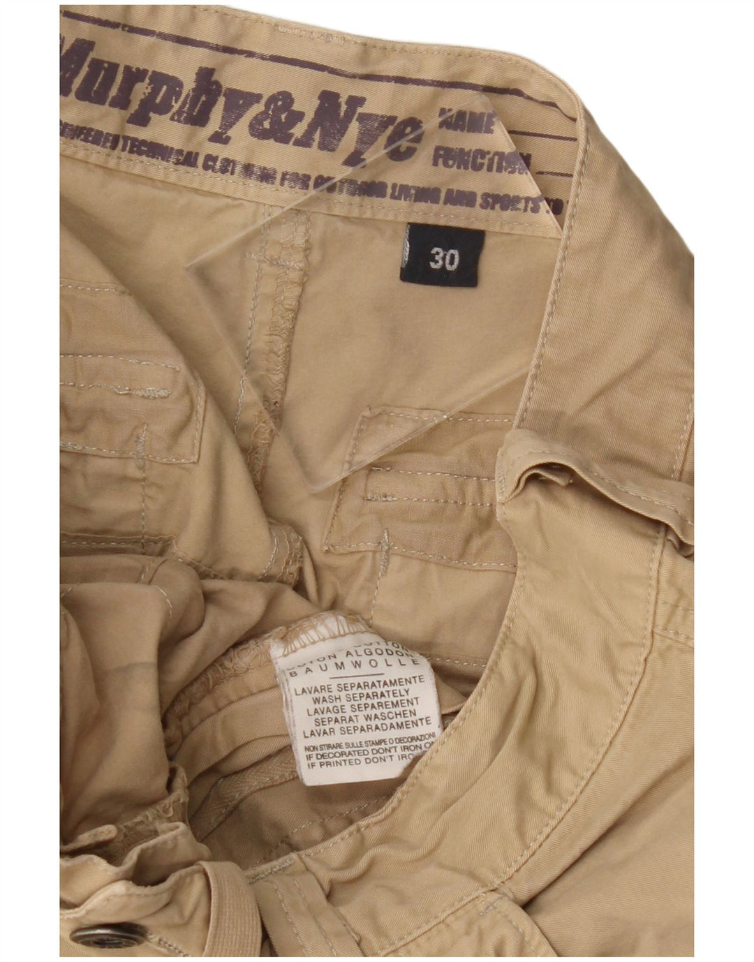 Murphy & Nye Pantalones cargo rectos para mujer W30 L30 Algodón beige