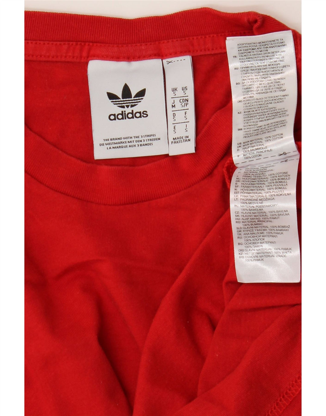Adidas Hombre Camiseta Top Small Rojo Algodón