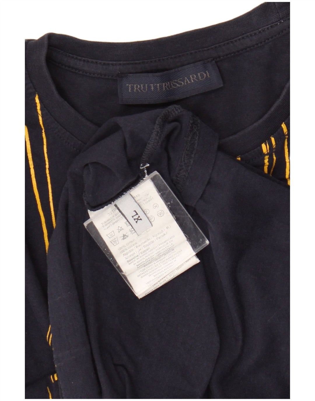 Trussardi Hombre Camiseta Gráfica Top XL Azul Marino Algodón