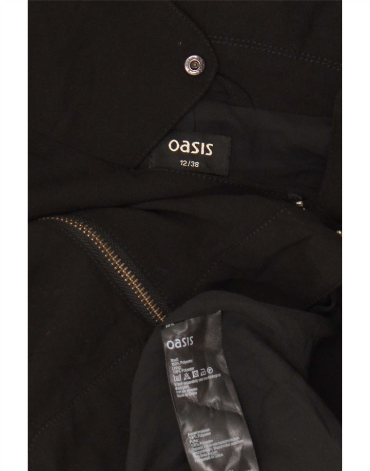 Chaqueta motera corta para mujer Oasis UK 40 Mediana Poliéster negro