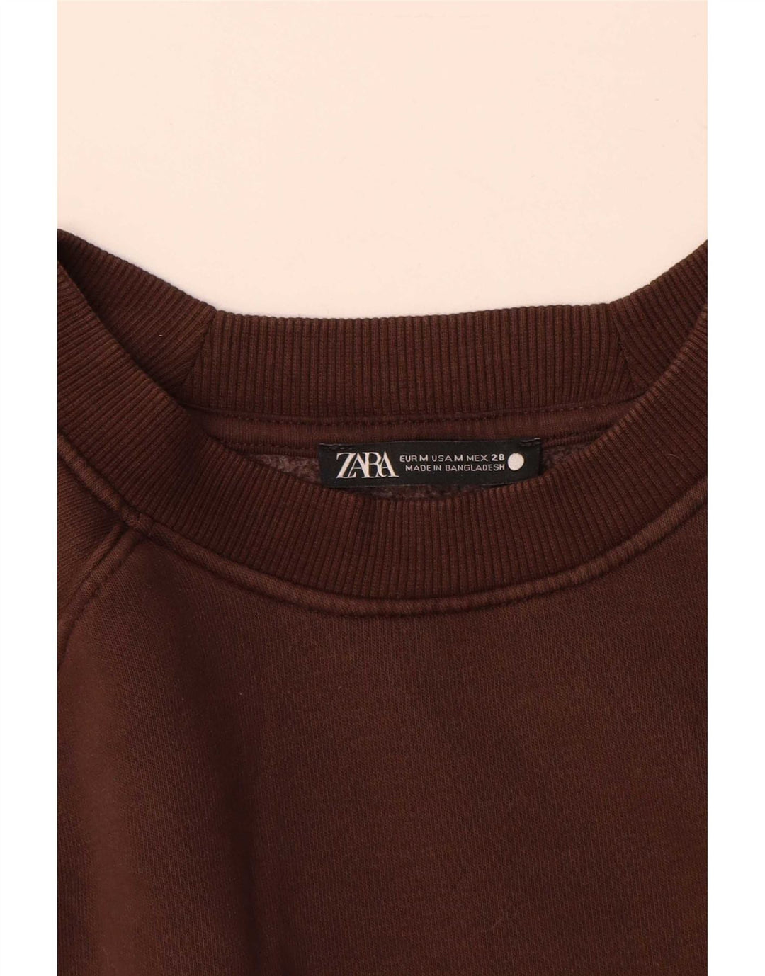 Zara Mujer Sudadera Jumper UK 44 Algodón Marrón Medio