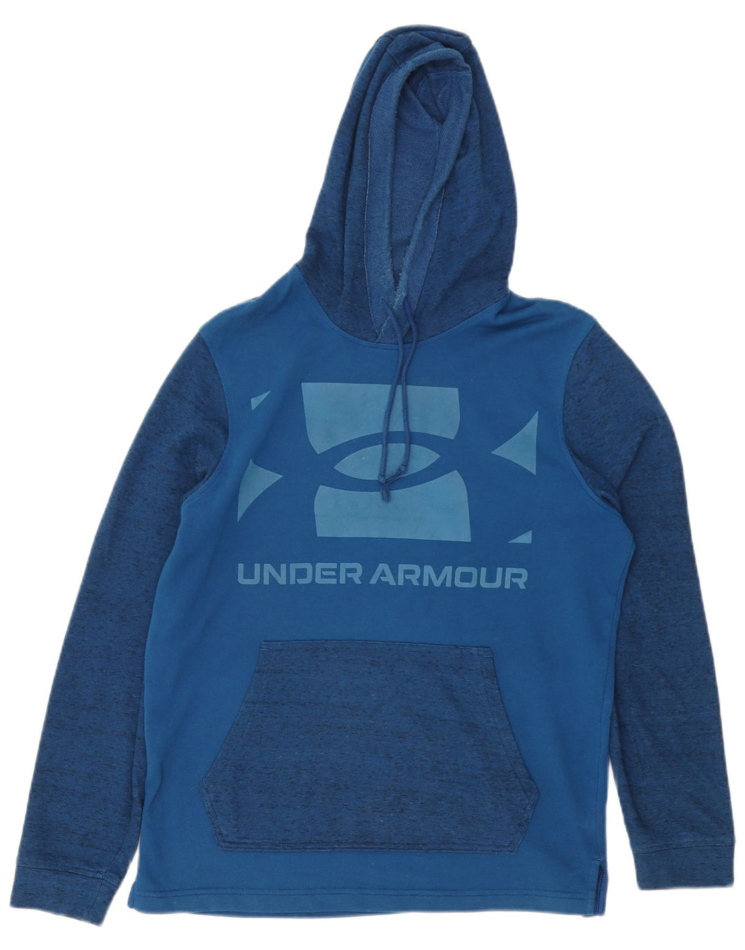 UNDER ARMOUR Jersey con capucha y estampado Cold Gear para hombre, color azul medio moteado