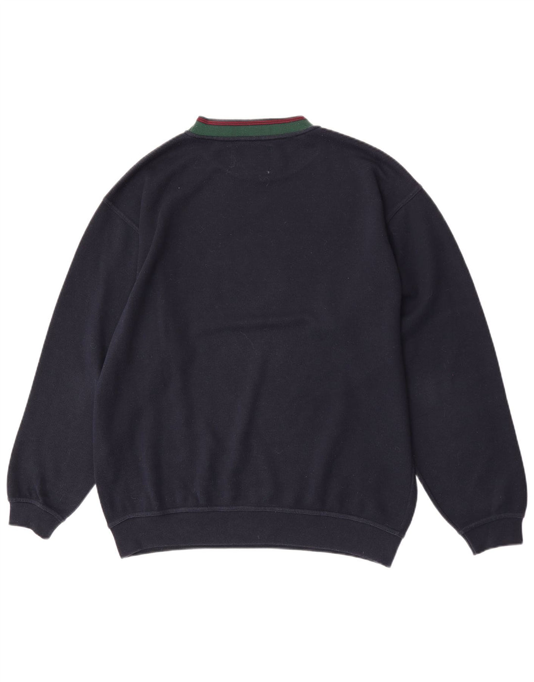 Vintage hombres gráfico regular fit sudadera jumper grande azul marino algodón