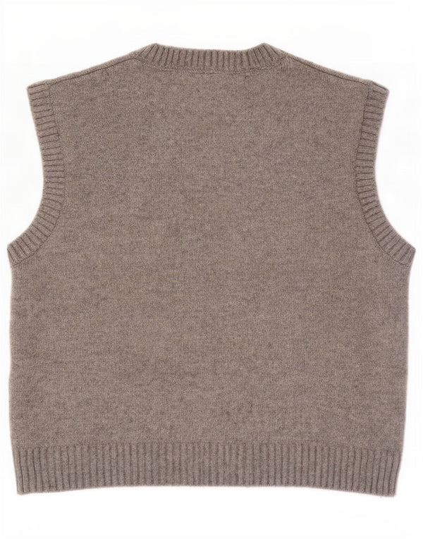 Zara Womens Crop Vest Tank Top UK 14 Medium Grey Polyester