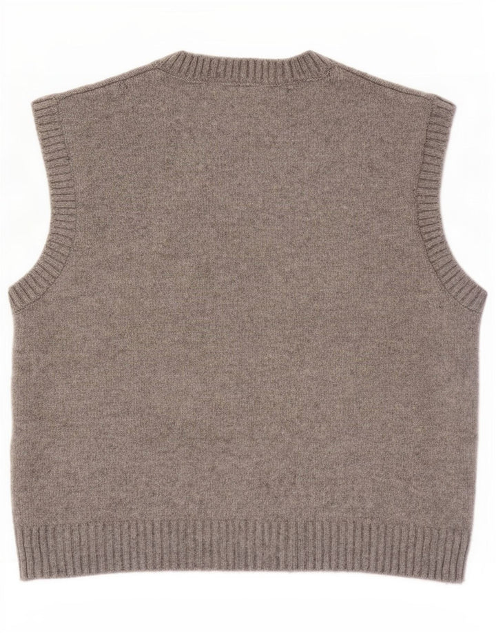 Zara Mujer Crop Vest Tank Top UK 44 Poliéster Gris Medio