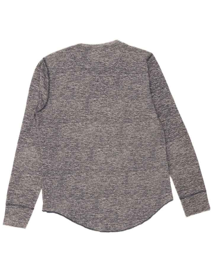 HOLLISTER Top de manga larga para hombre de algodón moteado en azul marino medio