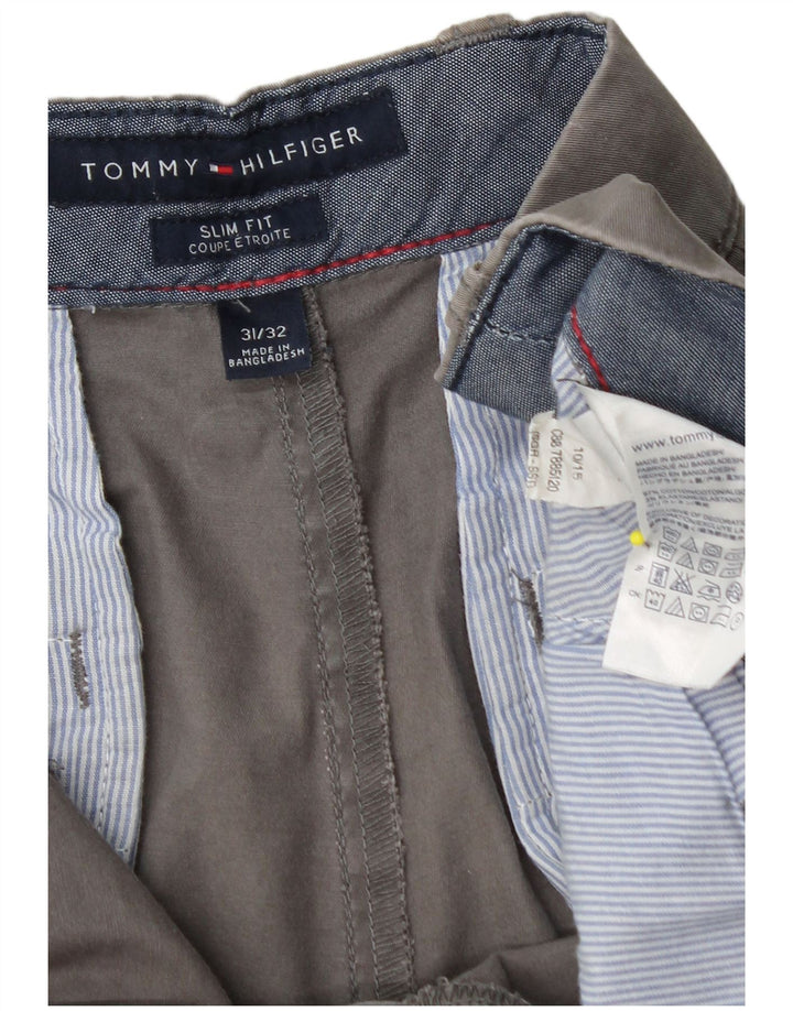 TOMMY HILFIGER Pantalón chino Etroite Slim Fit para hombre W31 L32 Algodón gris