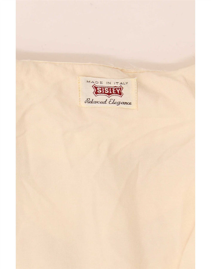 Sisley Blusa camisera para mujer UK 44 Mediana Off White Floral