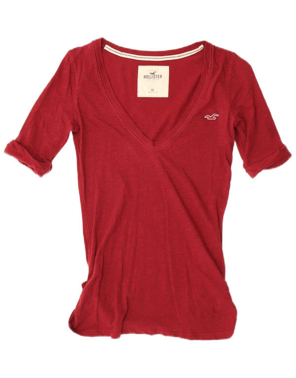 Hollister Camiseta para mujer Top UK 6 XS Algodón rojo