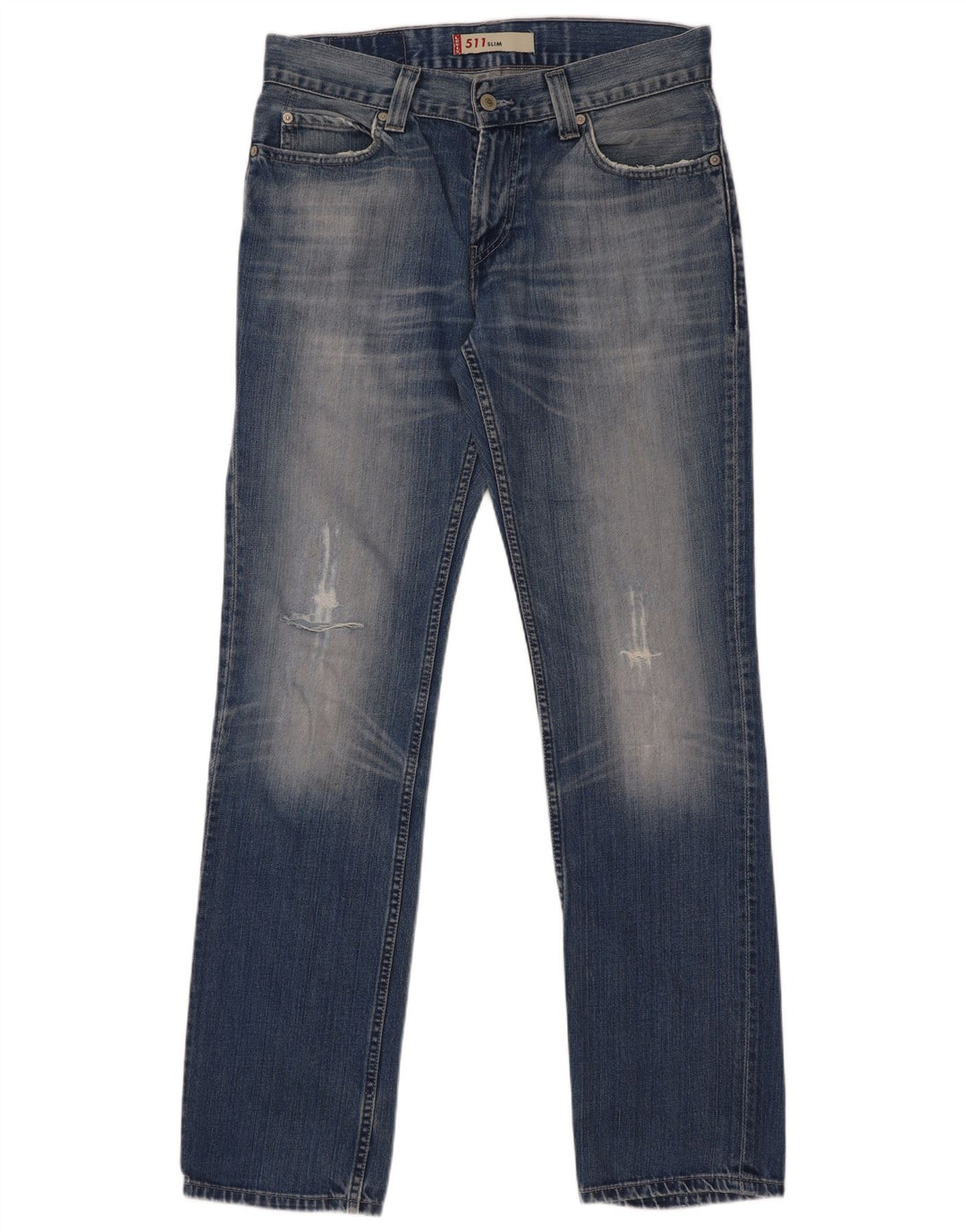 Levi's Hombre 511 Vaqueros Slim Desgastados W33 L34 Algodón Azul