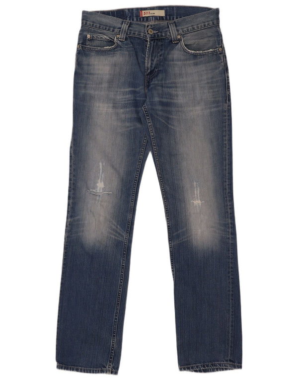 Levi's Hombre 511 Vaqueros Slim Desgastados W33 L34 Algodón Azul