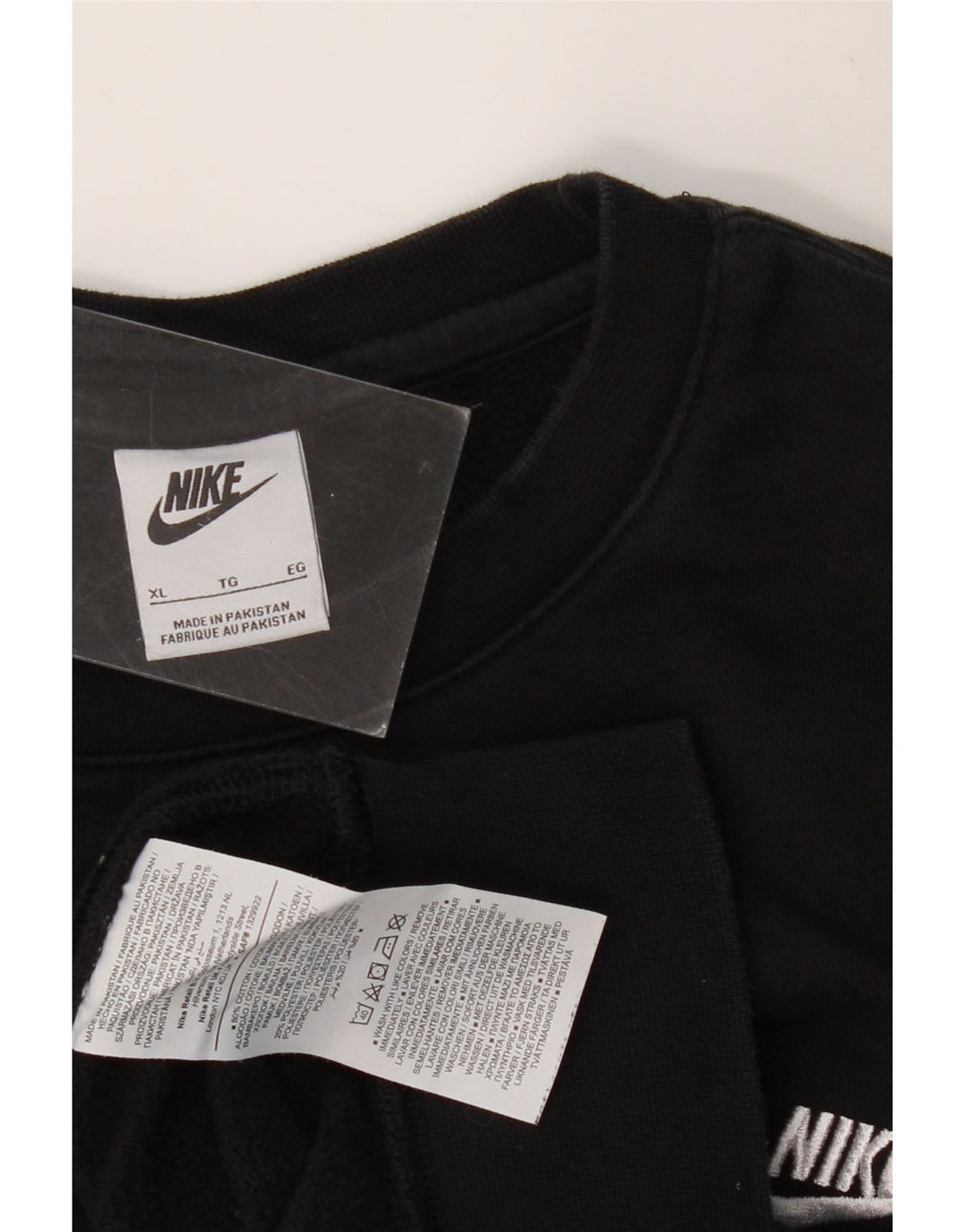 NIKE Hombre Sudadera Jumper XL Negro Algodón