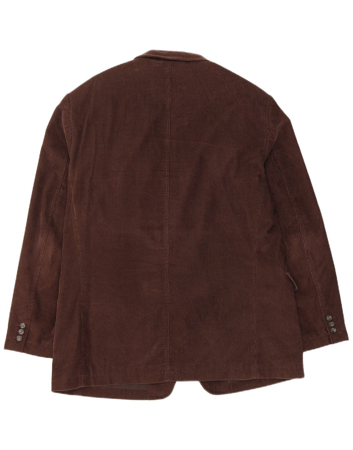 Marks & Spencer Chaqueta tipo blazer de pana con 2 botones para hombre, talla 40, color marrón