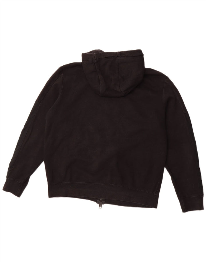 NIKE Sudadera con capucha y cremallera para hombre, algodón negro mediano