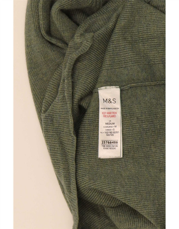 Marks & Spencer - Jersey con cuello alto para mujer, talla 40, color verde medio