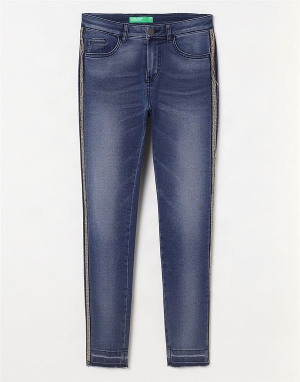 Benetton Vaqueros Pitillo Mujer W27 L27 Azul