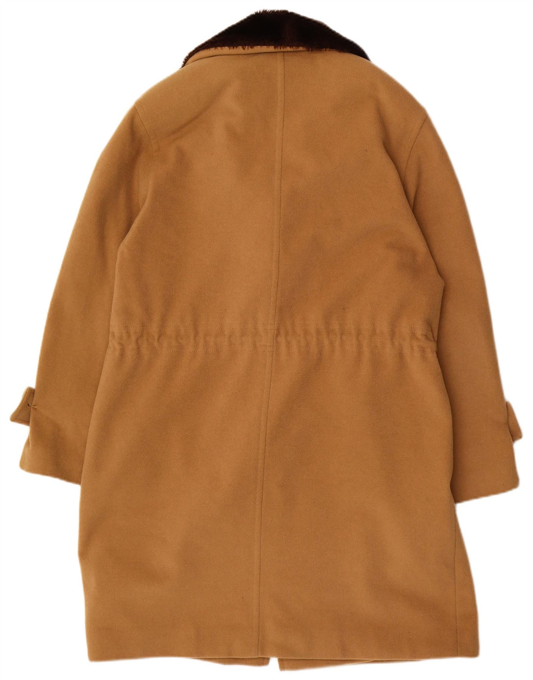 VINTAGE Mujer Duffle Coat Reino Unido 14 Lana Beige Mediana