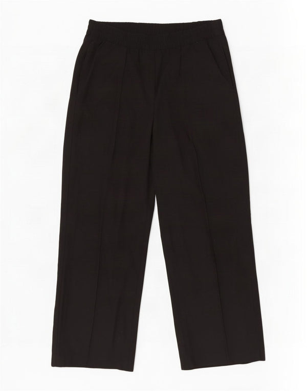 Marks & Spencer Pantalones informales de pierna ancha para mujer UK 18 XL W36 L29 Negro