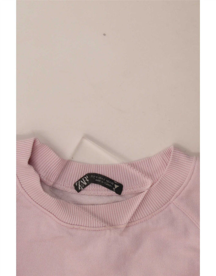 Zara Mujer Crop Oversize Sudadera Jumper UK 10 Small Rosa
