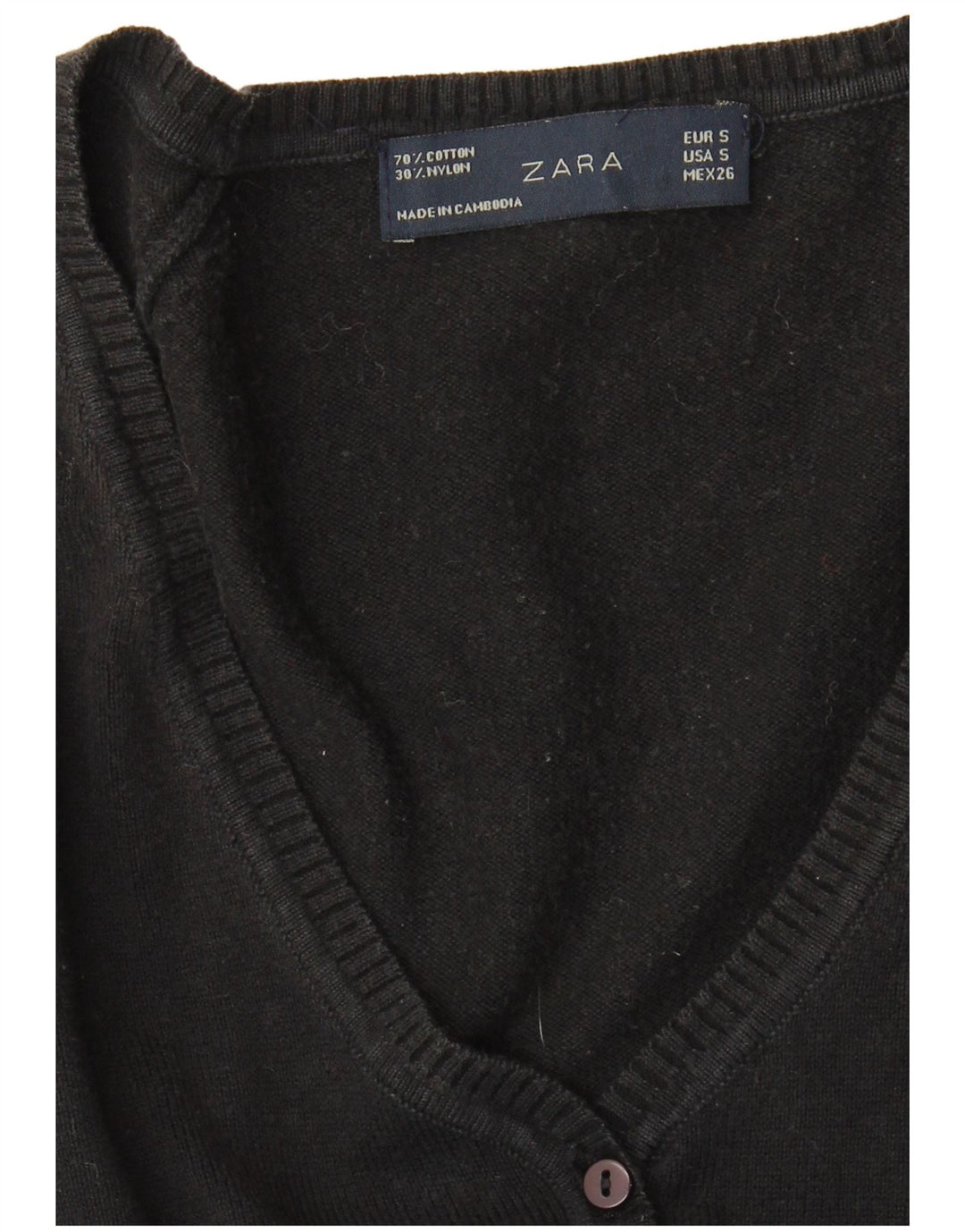 Zara Mujer Cárdigan Suéter UK 10 Small Negro