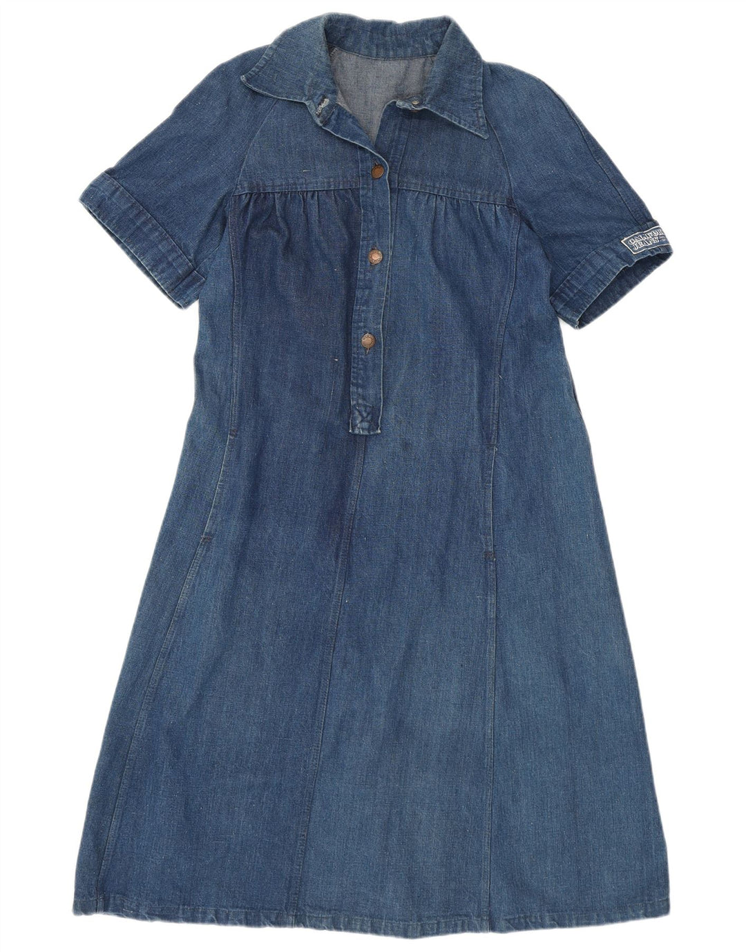 VINTAGE Vestido de mezclilla para mujer Reino Unido 12 Azul medio