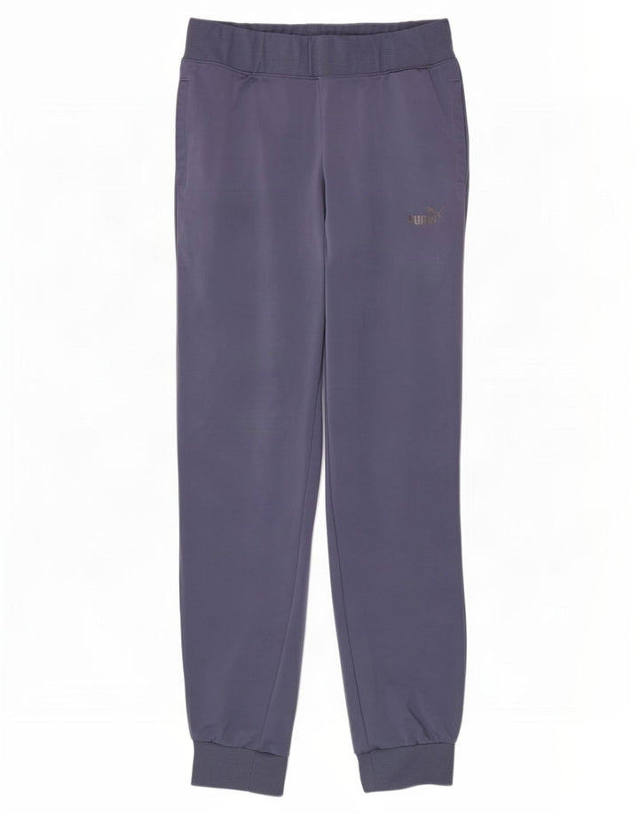Puma Mujer Chándal Pantalones Joggers UK 12 Medio Azul Poliéster