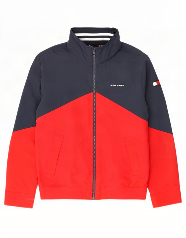 Tommy Hilfiger Chaqueta bomber con capucha para hombre UK 38 Medium Azul marino Colorblock