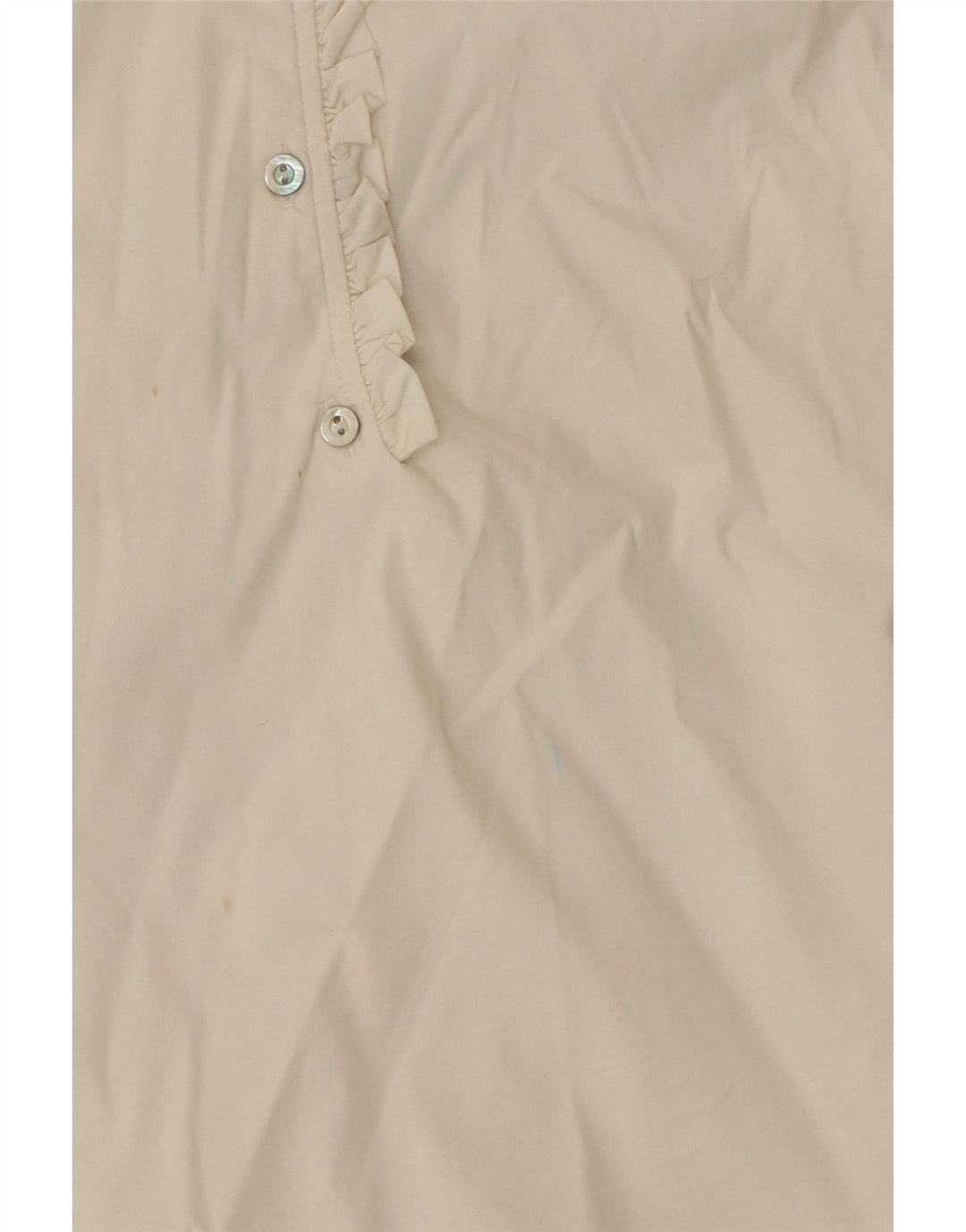 Zara Camisa tipo pulóver con volantes en la parte delantera para mujer UK 8 Small White Cotton