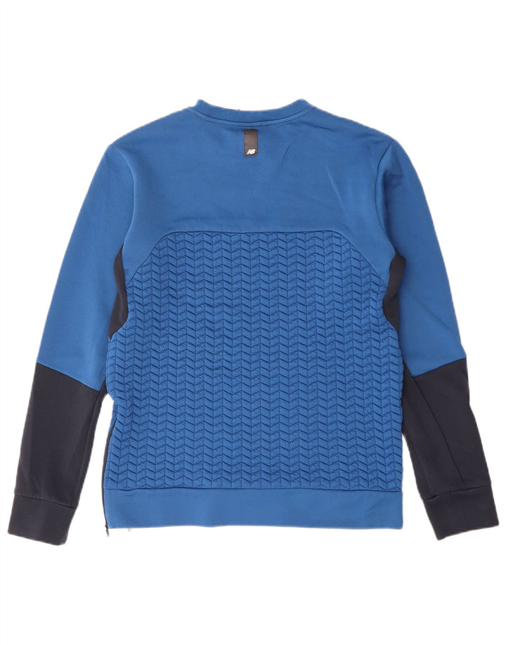 NEW BALANCE Hombre Sudadera Jumper Small Azul Colorblock Poliéster