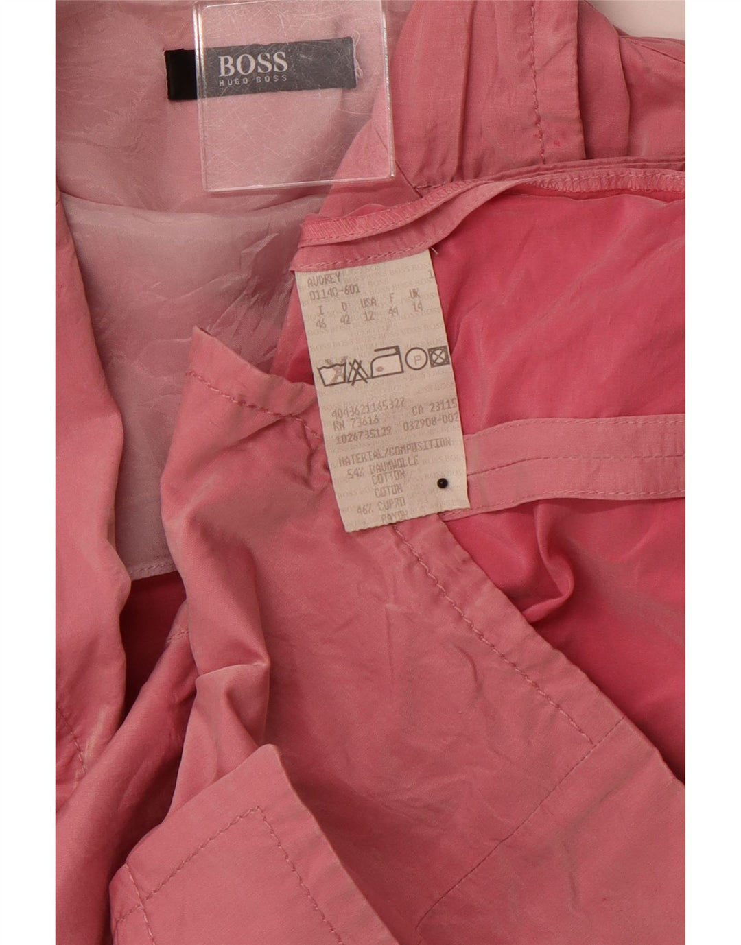 HUGO BOSS Chaqueta tipo blazer de 3 botones para mujer Reino Unido 40 Grande Algodón rosa