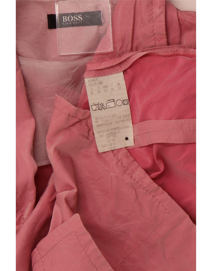 HUGO BOSS Chaqueta tipo blazer de 3 botones para mujer Reino Unido 40 Grande Algodón rosa