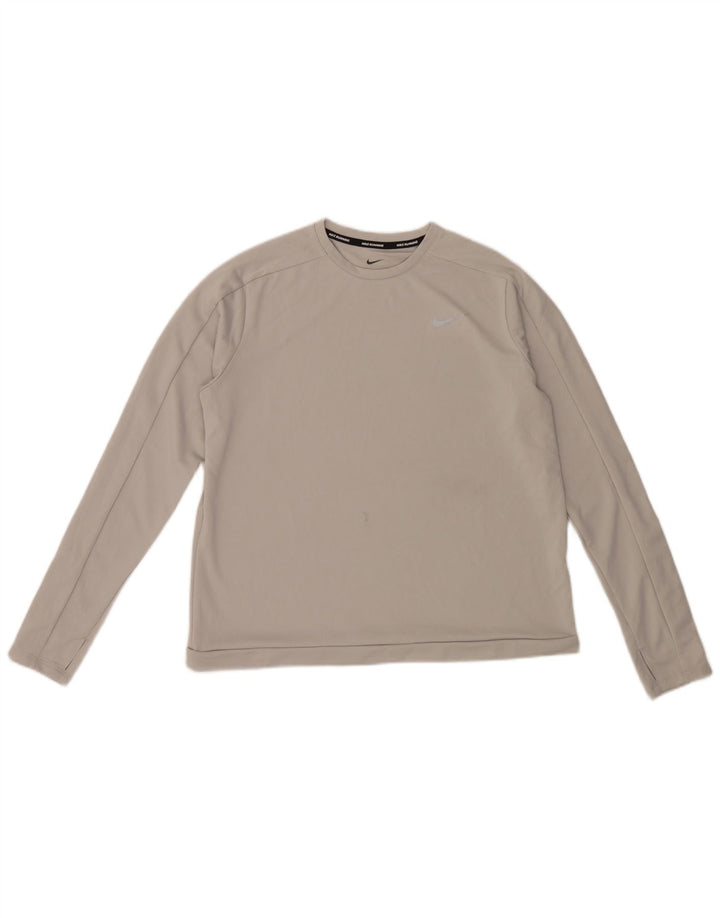 Nike - Camiseta de manga larga para mujer, talla 40, talla grande, color gris