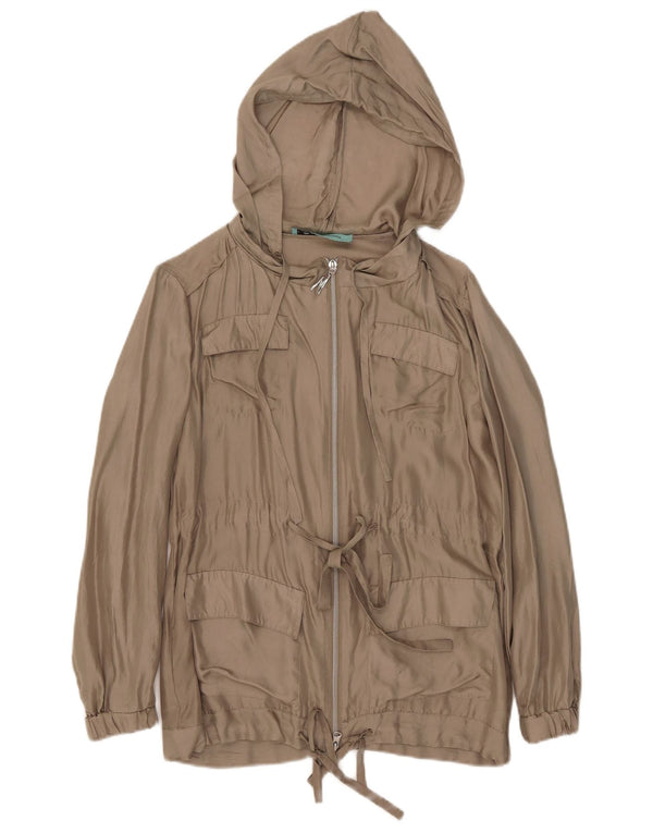 Guess By Marciano Chaqueta utilitaria con capucha para mujer IT 40 Small Beige Silk