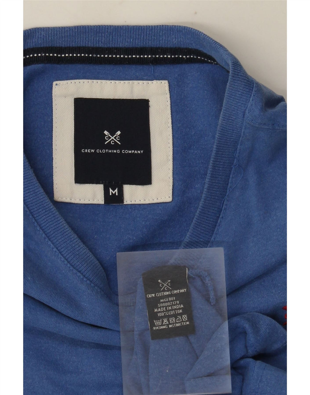 Crew Clothing Camiseta para hombre Top Algodón azul medio