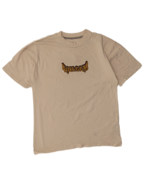 Volcom Camiseta gráfica para hombre Top Small Beige Cotton