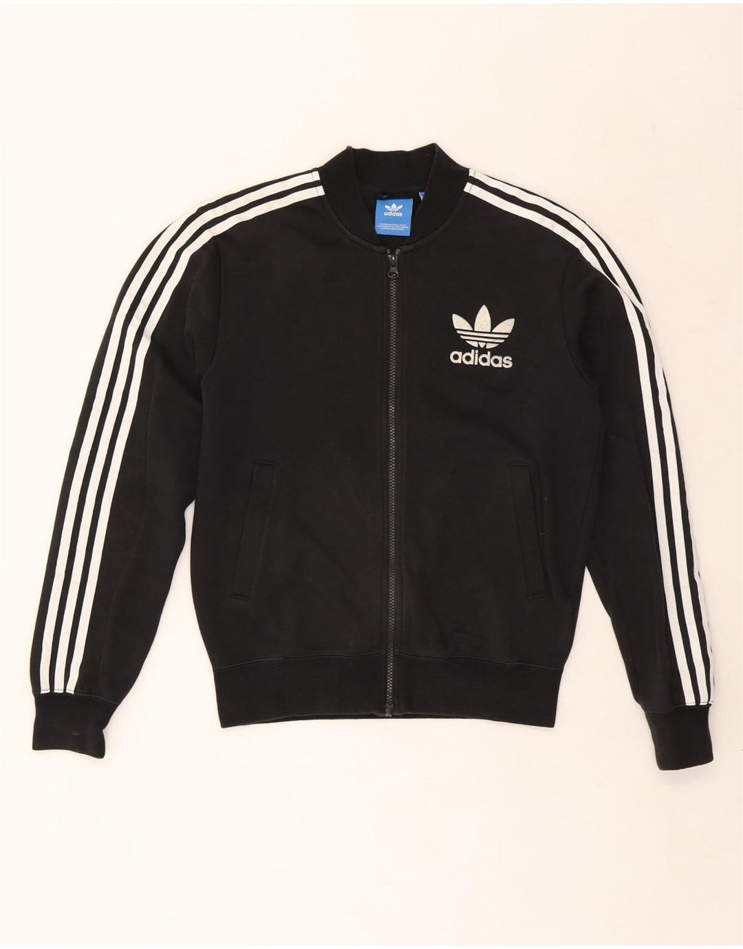 Adidas Hombre Chándal Top Chaqueta Pequeña Algodón Negro