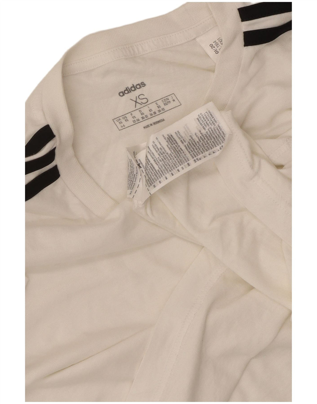 ADIDAS Camiseta corta extragrande para mujer UK 4/6 XS Algodón blanco