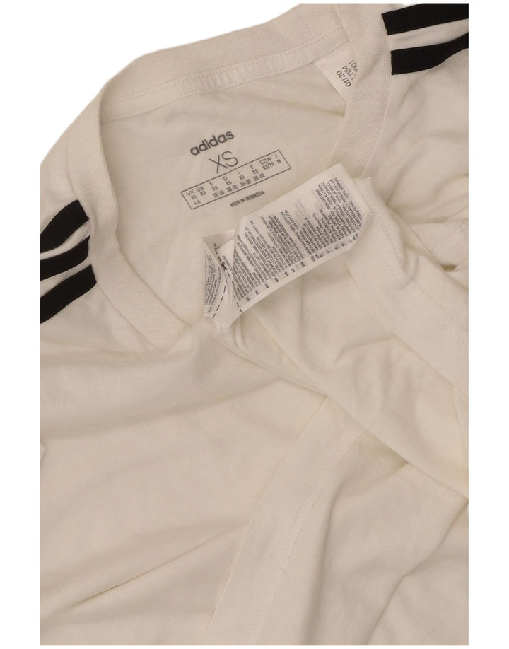 ADIDAS Camiseta corta extragrande para mujer UK 4/6 XS Algodón blanco