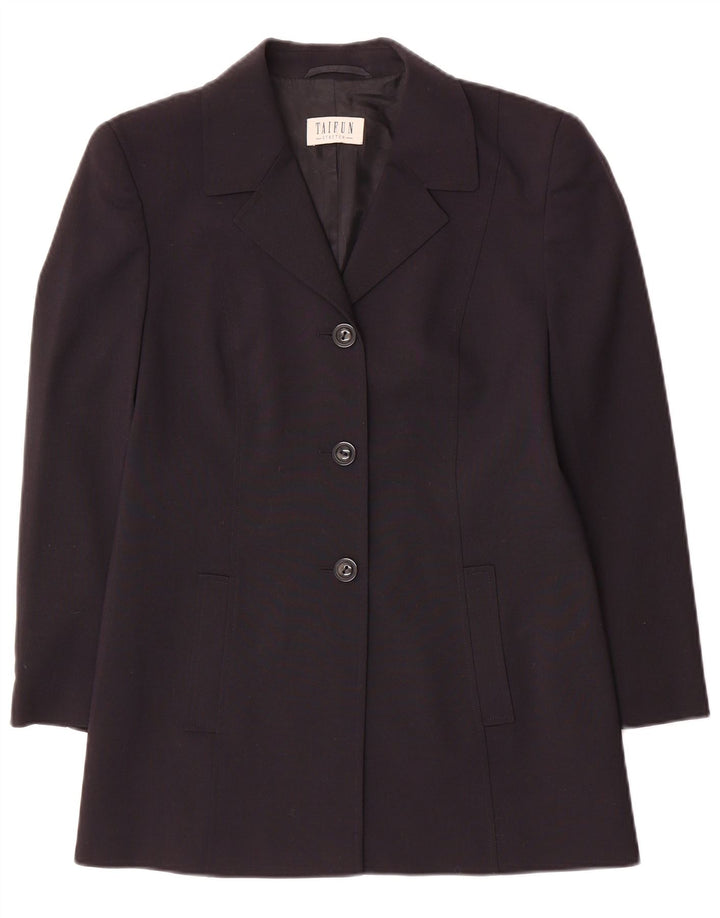 TAIFUN Womens Stretch 3 Button Blazer Jacket EU 38 Medium Navy Blue